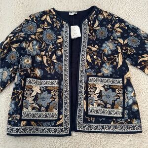 Wonderly Navy and Gold Floral Jacket